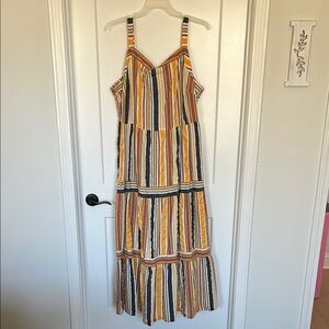 Striped Multicolor Sleeveless Dress